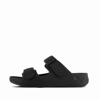 Fitflop Men's GOGH Neoprene Adjustable Slides Sandals - Black, YA3765421